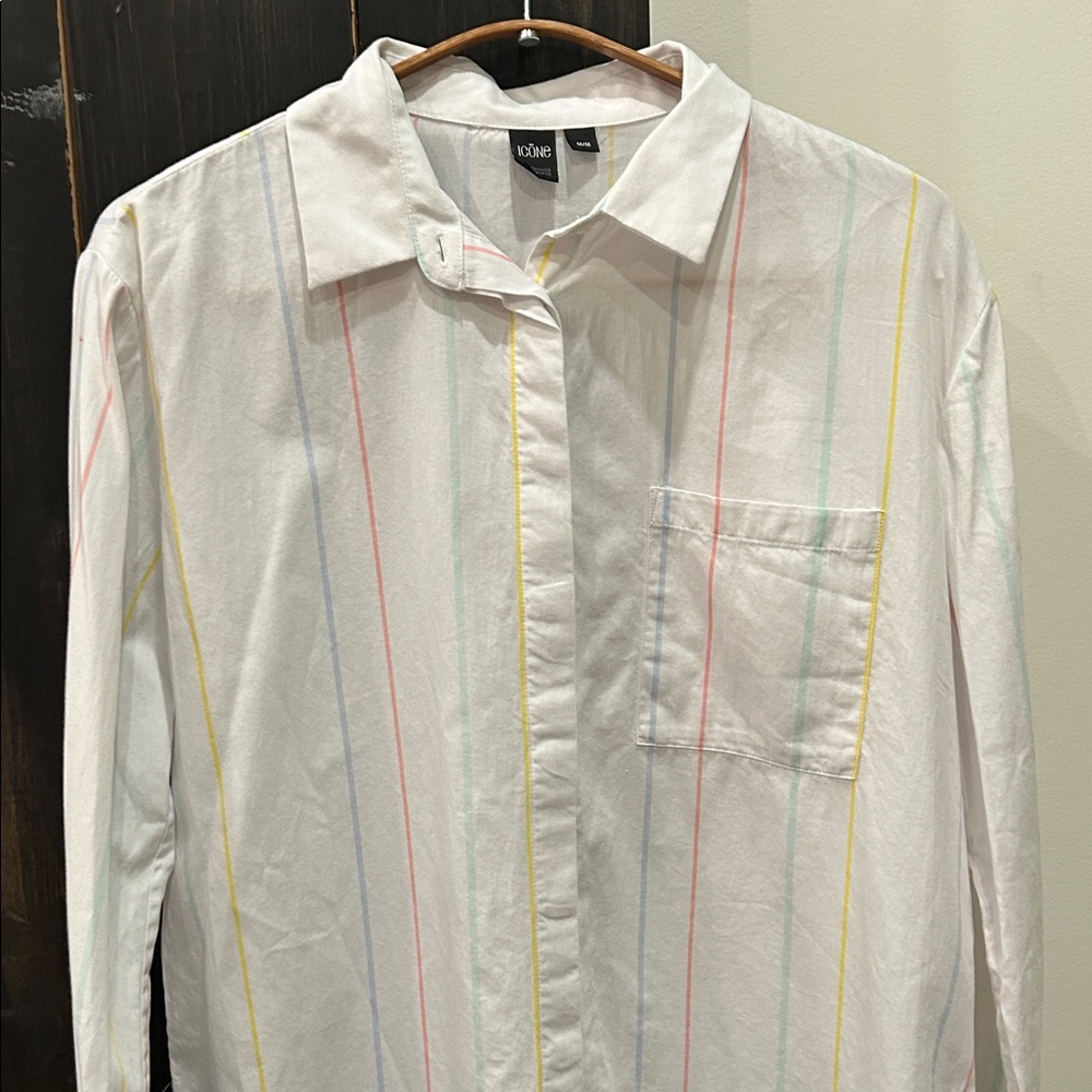 Stylish Button Down with Colourful Pinstripes - Picture 3 of 9